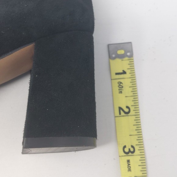 Vince Camuto Giuliann Black Suede Leather Fringe Block Heel Pumps Size 6 M - Picture 7 of 8